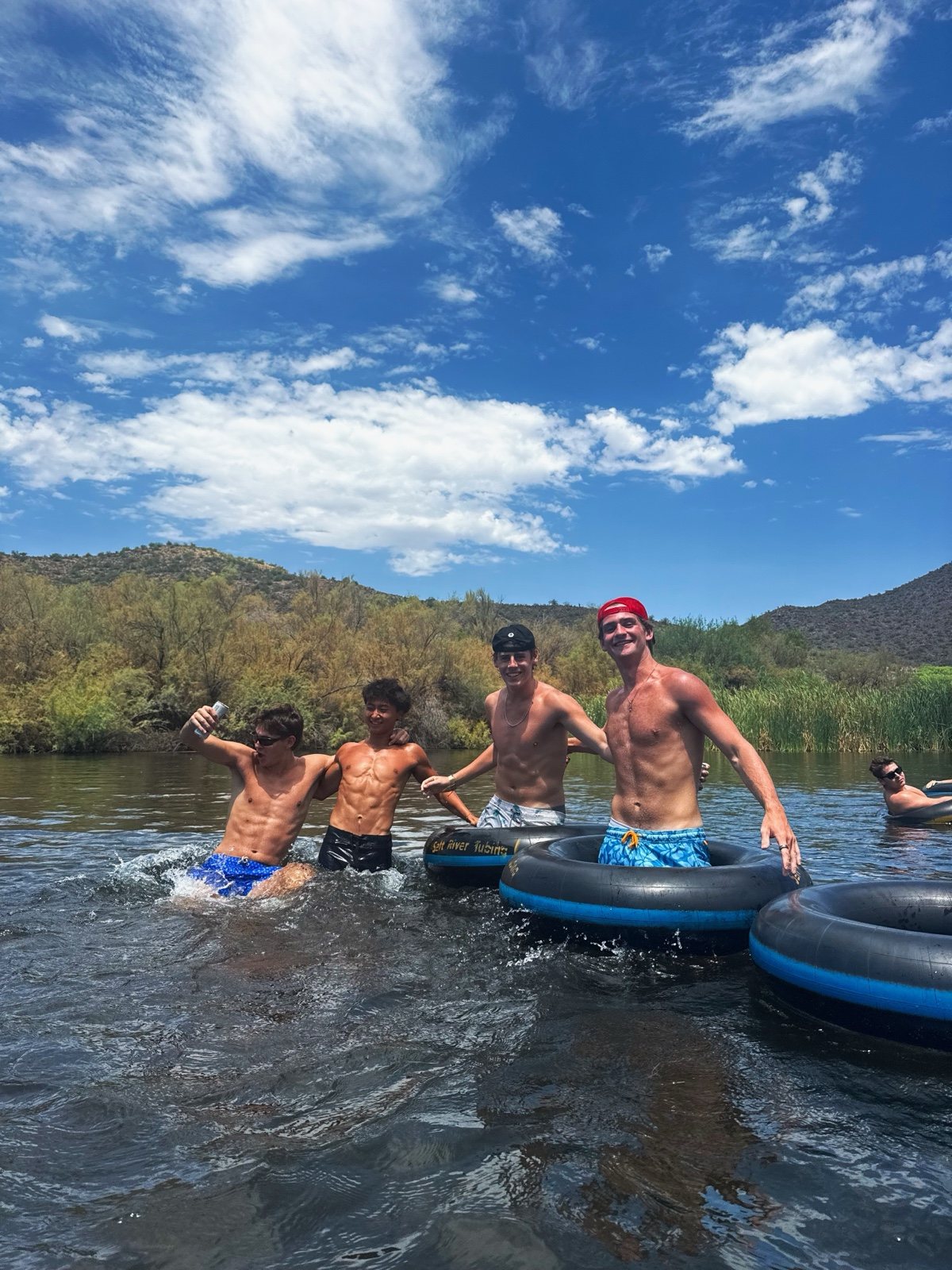 Francis Ruan tubing the Salt River with friends